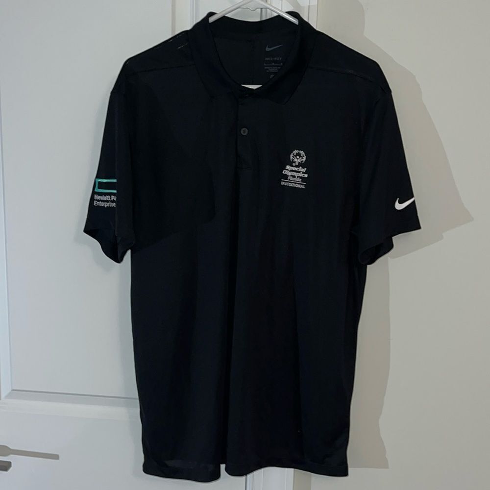Black Nike Dri-Fit Men’s Special Olympics Golf Short Sleeve Polo Shirt Size L